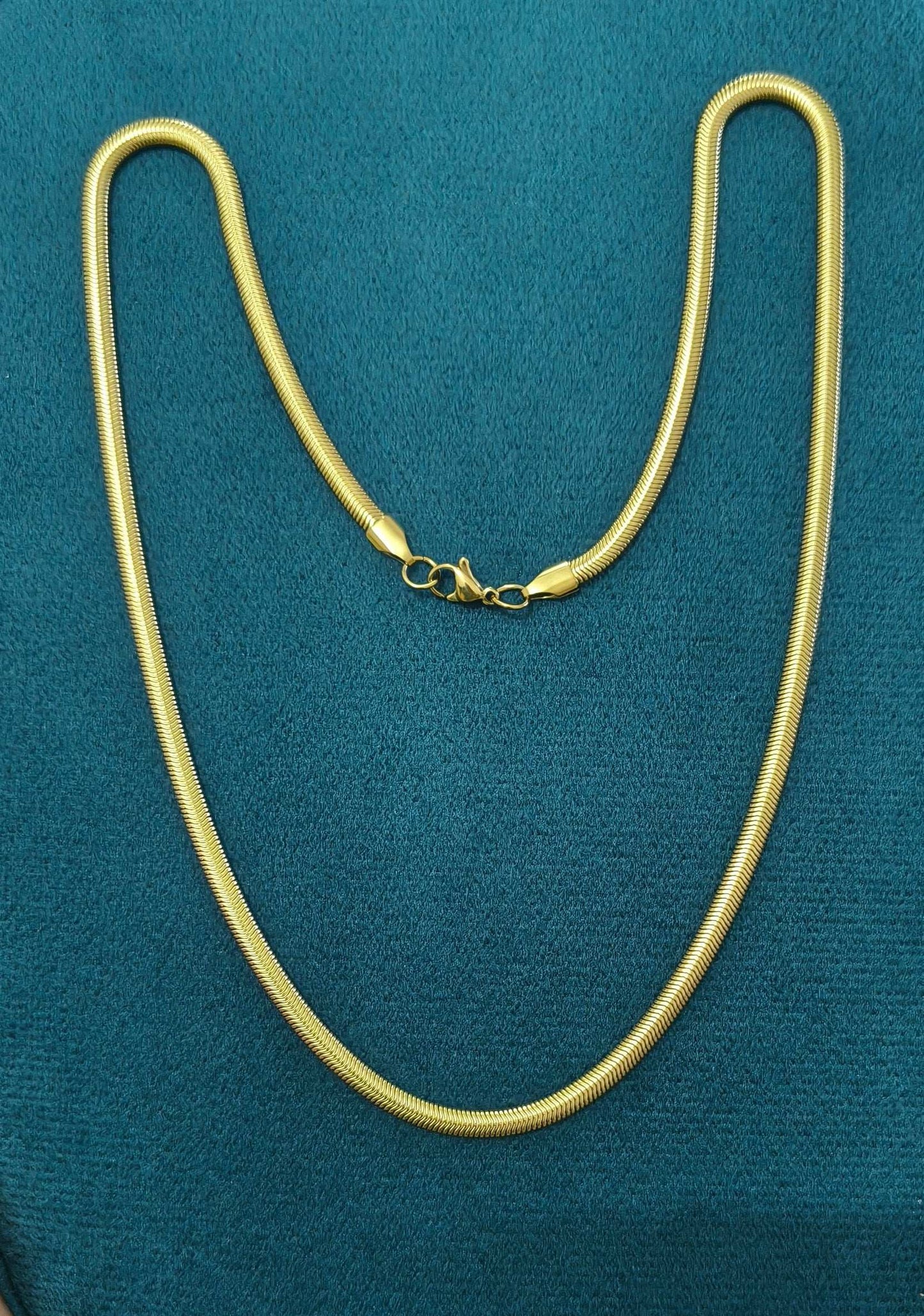 Antitarnish Unisex Filled Snake Chain 18K Gold Plated