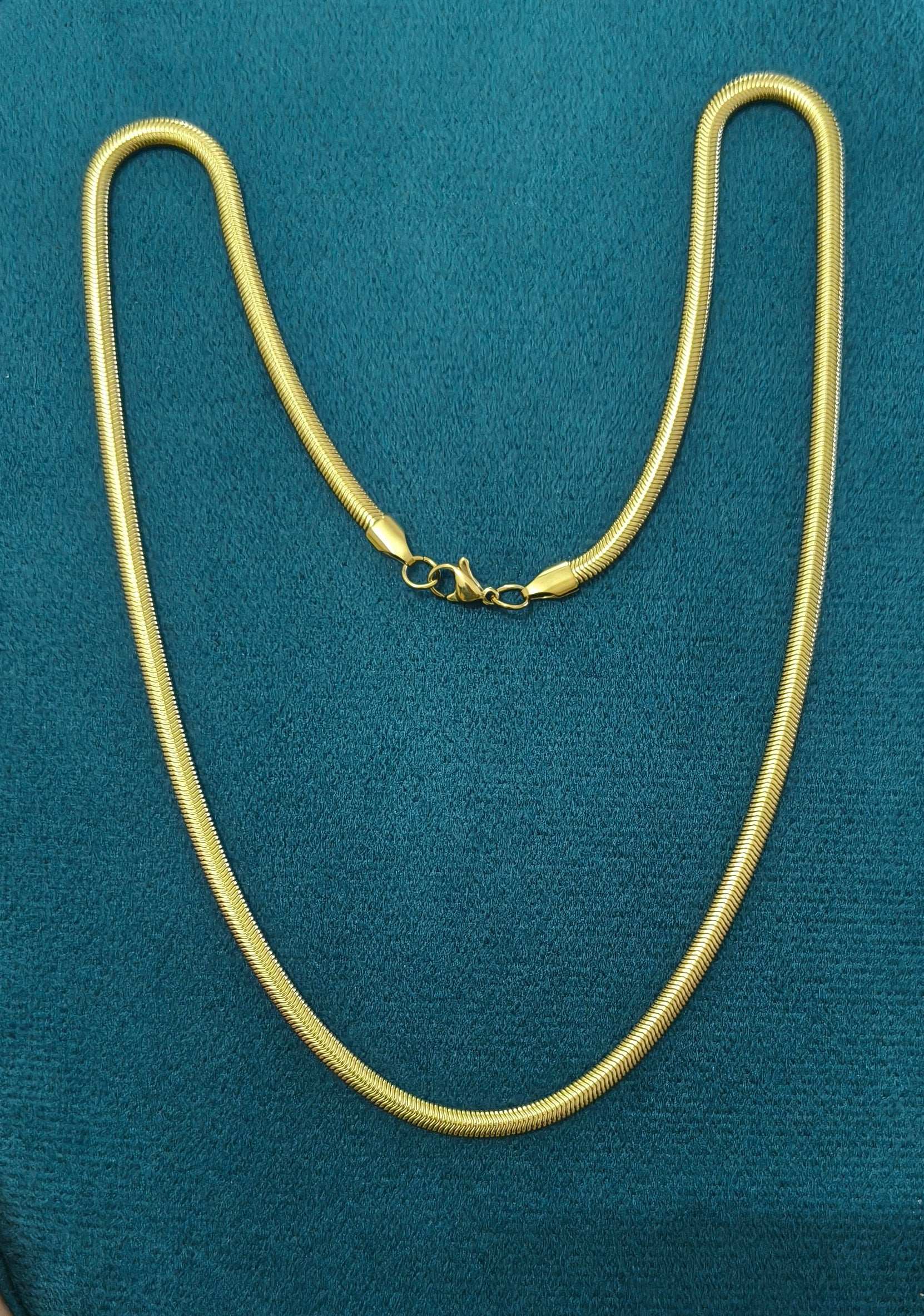 Antitarnish Unisex Filled Snake Chain 18K Gold Plated