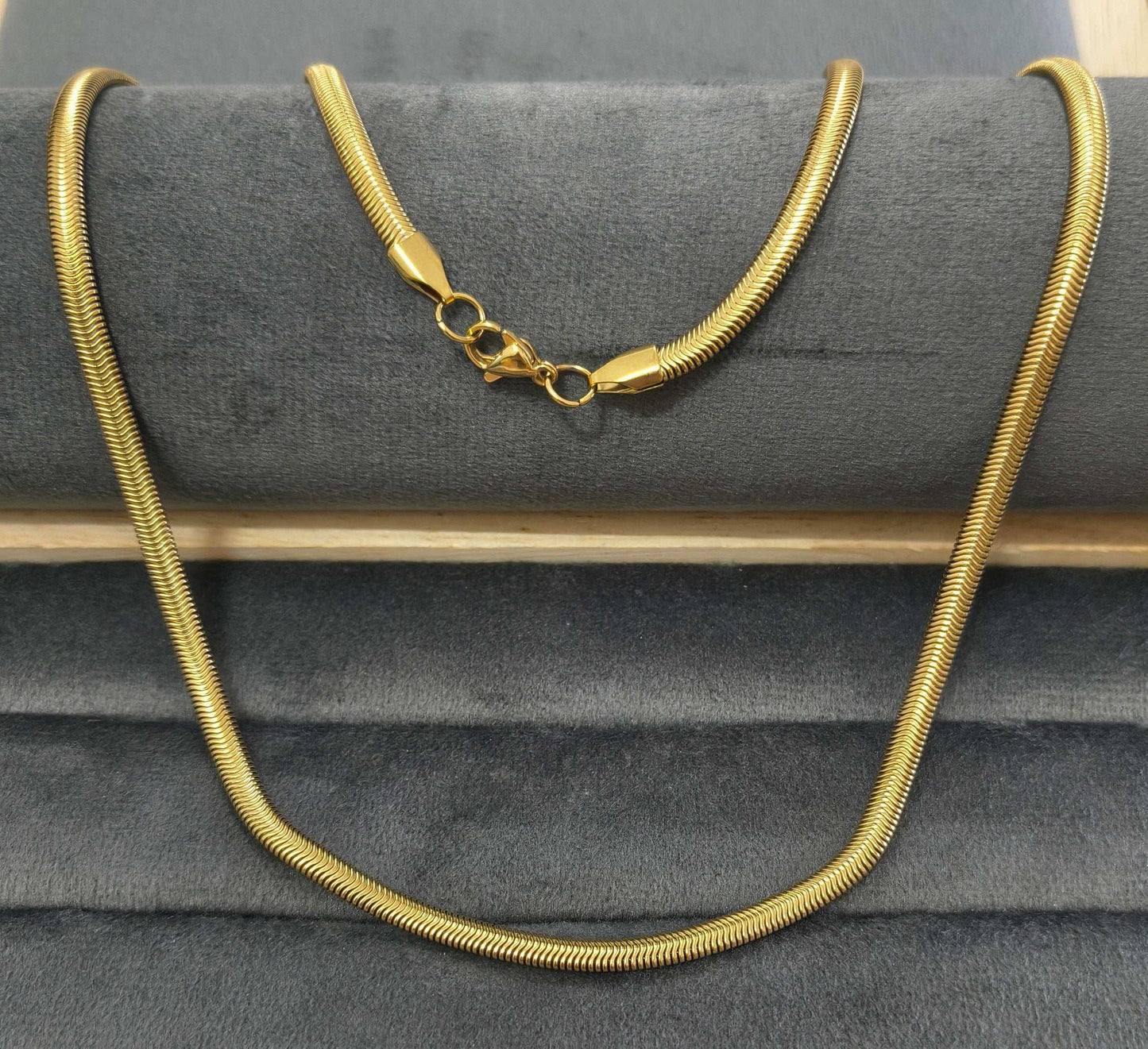 Antitarnish Unisex Filled Snake Chain 18K Gold Plated