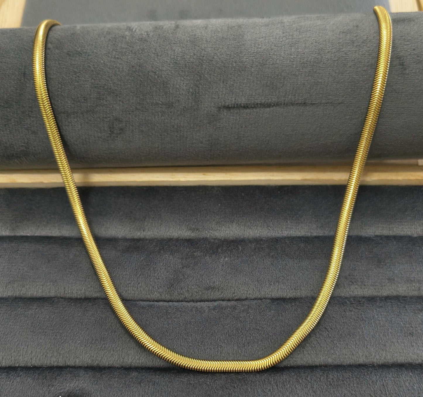 Antitarnish Unisex Filled Snake Chain 18K Gold Plated