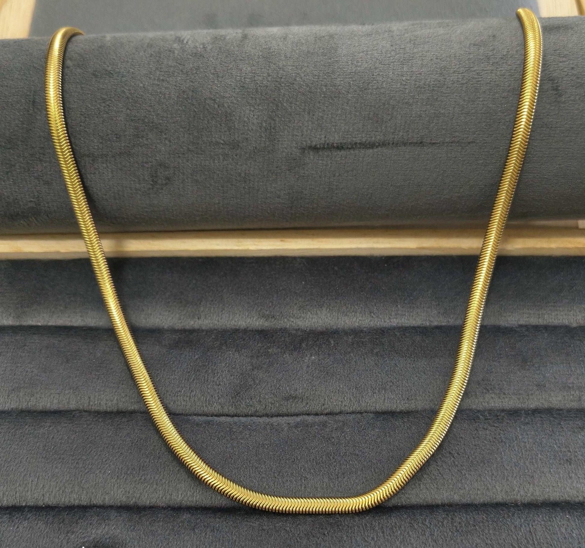 Antitarnish Unisex Filled Snake Chain 18K Gold Plated