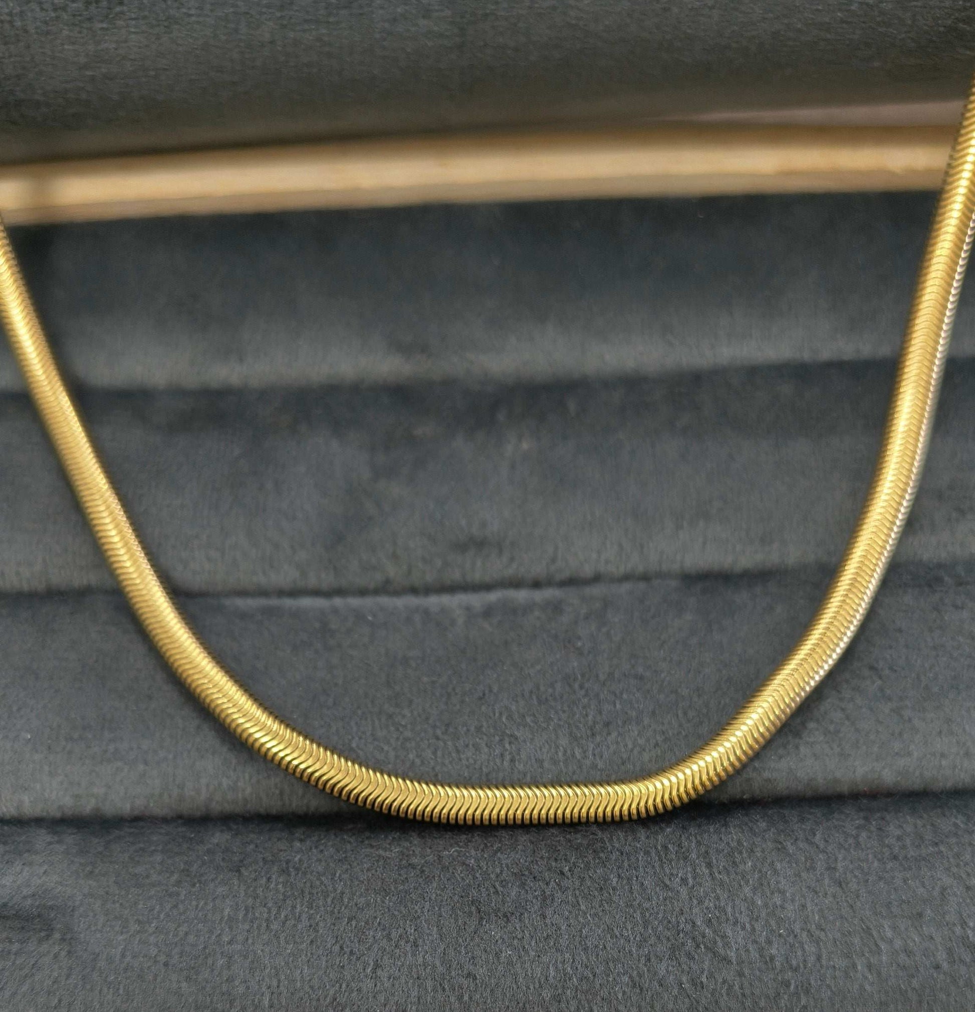 Antitarnish Unisex Filled Snake Chain 18K Gold Plated