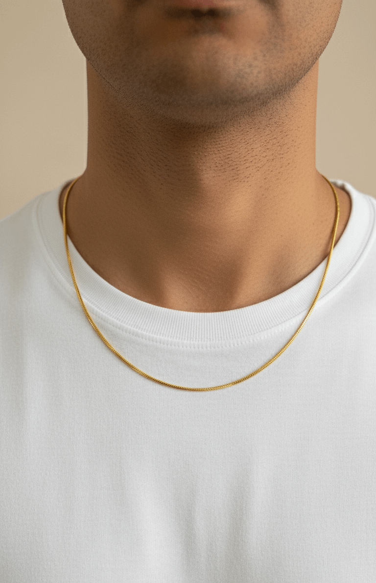 Antitarnish Unisex Fine Rope Chain 18K Gold Plated