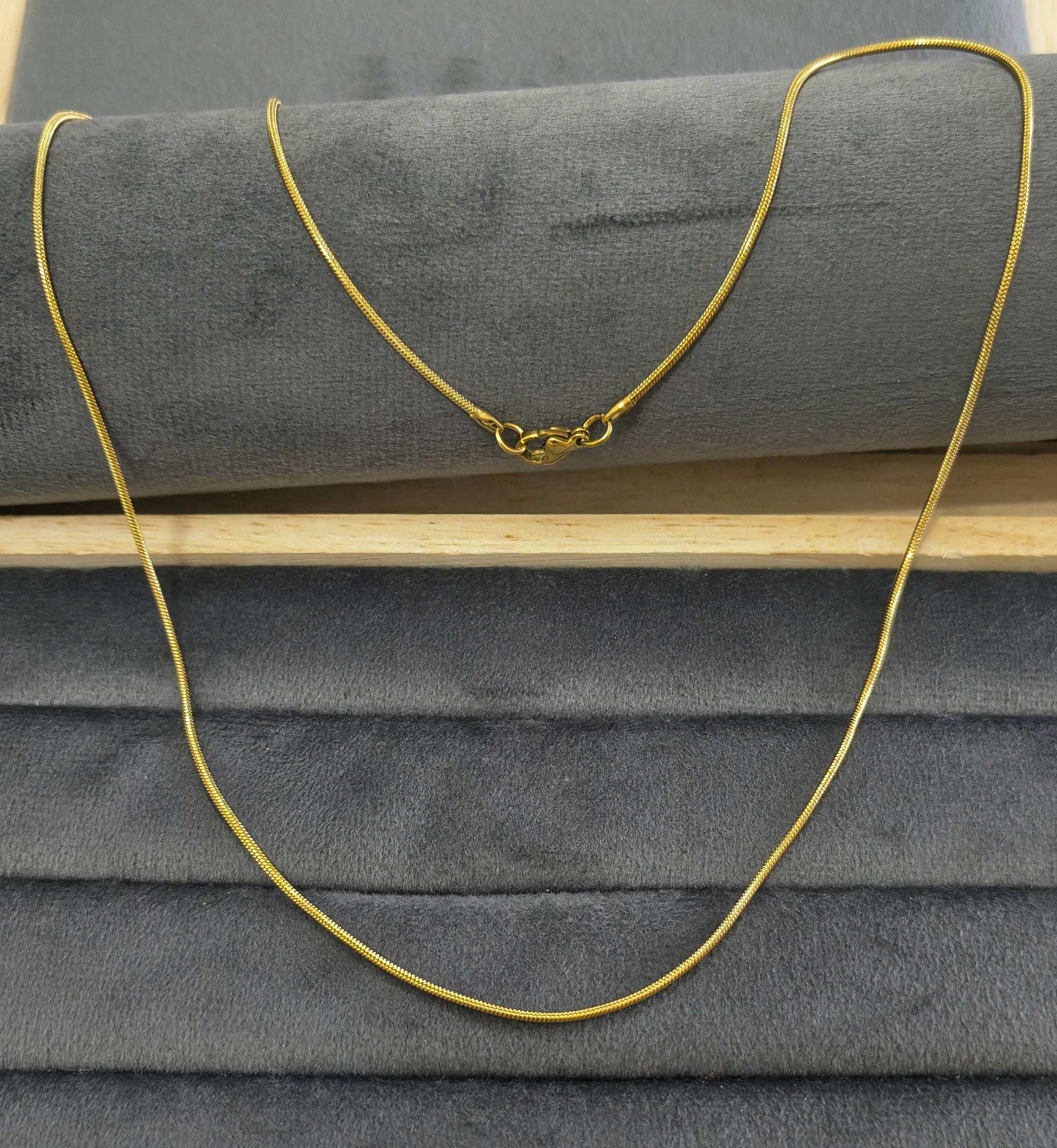 Antitarnish Unisex Fine Rope Chain 18K Gold Plated