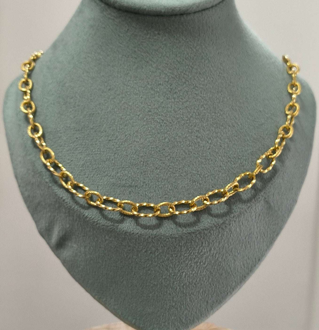 Antitarnish Unisex Heavy Twisted Rolo Chain 18K Gold Plated