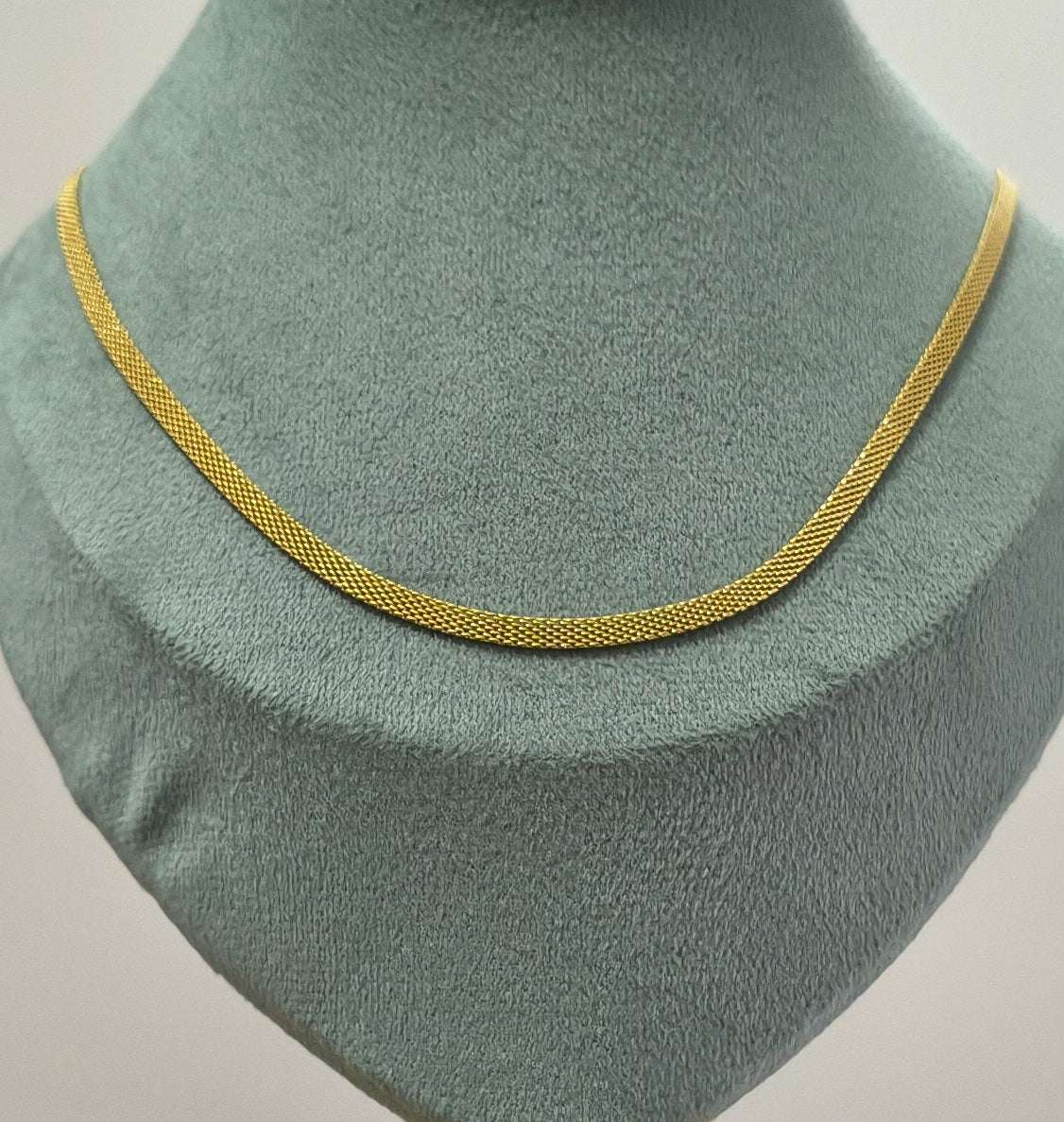 Antitarnish Unisex Sleek Flat Chain 18K Gold Plated
