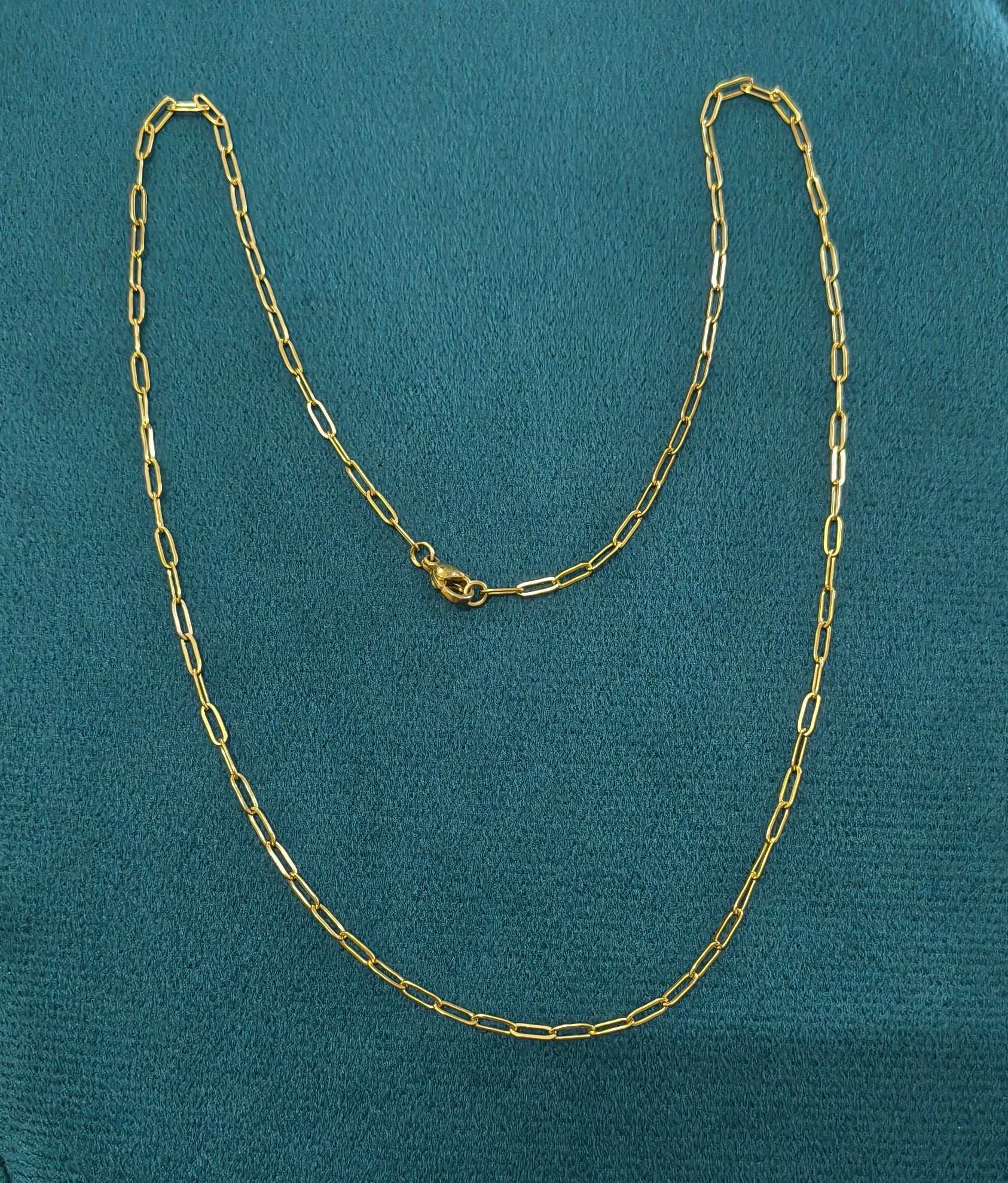 Antitarnish Unisex Sleek Paperclip Chain 18K Gold Plated