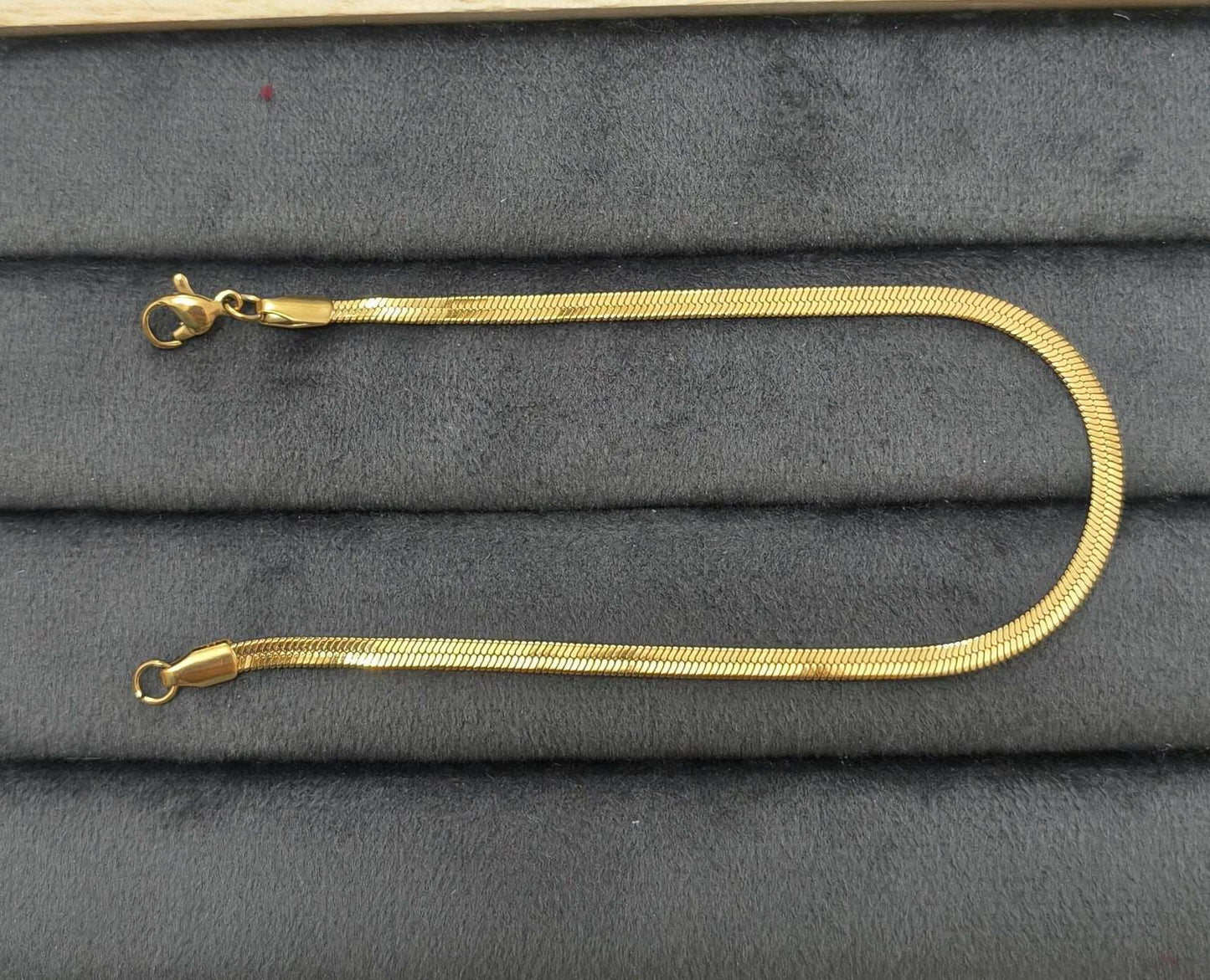 Antitarnish Unisex Snake Chain Bracelet 18K Gold Plated