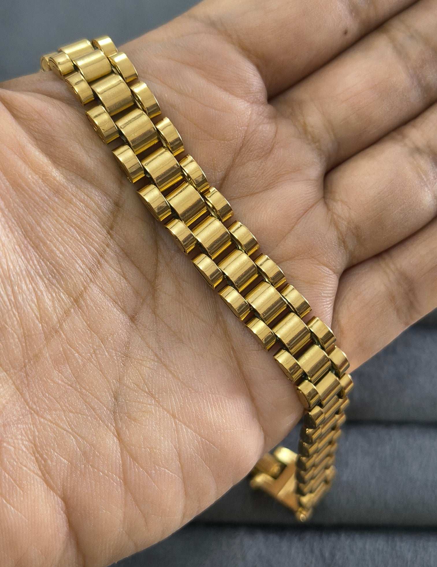 Antitarnish Watch Strap Luxury Chain Bracelet 18K Gold Plated