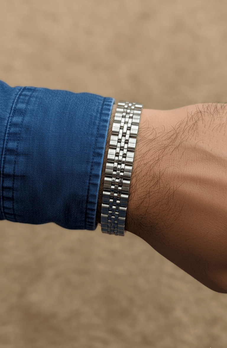 Antitarnish Watch Strap Luxury Chain Bracelet Silver Plated