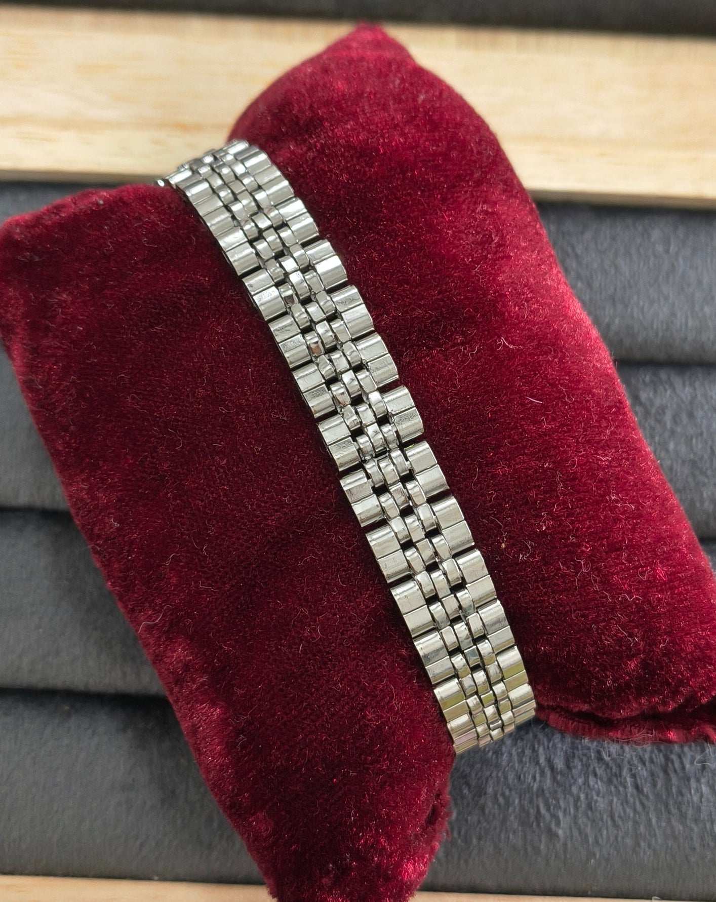 Antitarnish Watch Strap Luxury Chain Bracelet Silver Plated