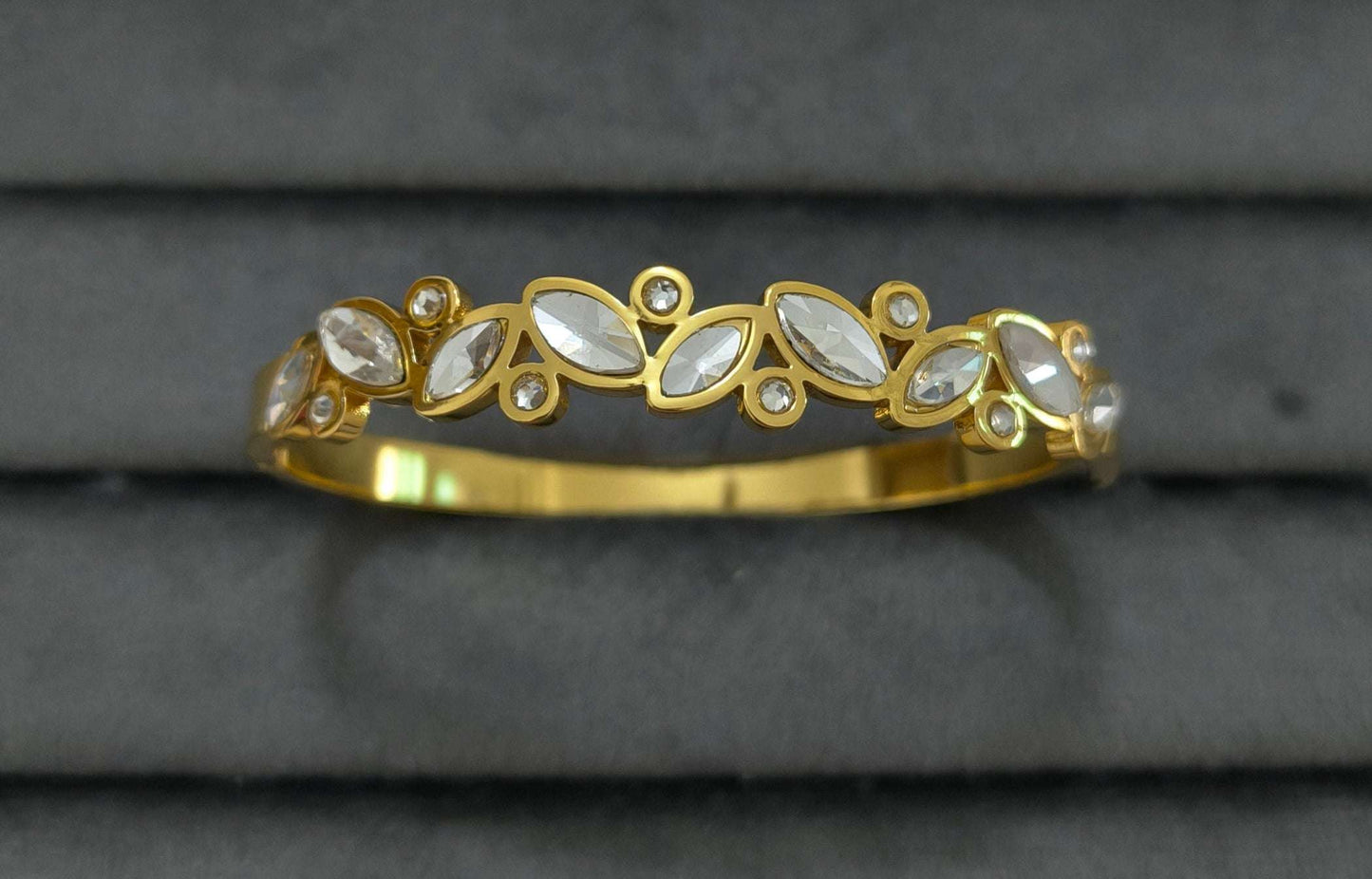 Antitarnish Zircon Stone Studded Bracelet 18K Gold Plated