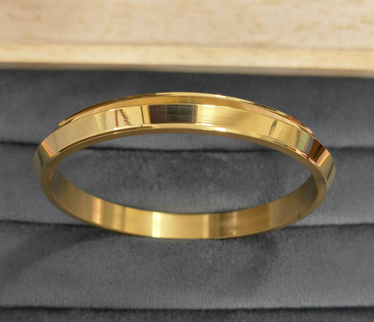 Antitarnish 18K Gold Plated Heavy Punjabi Kada Bracelet