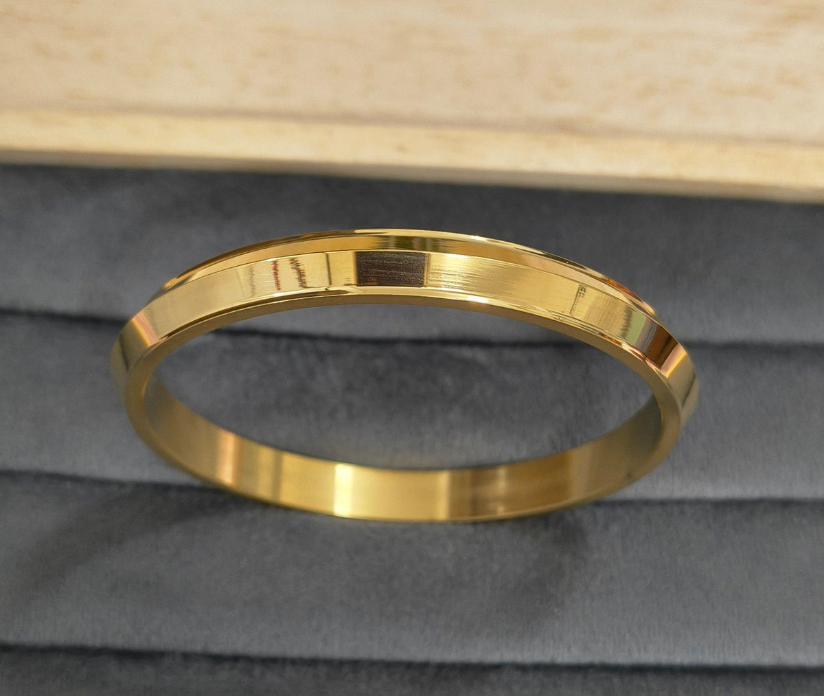 Antitarnish 18K Gold Plated Heavy Punjabi Kada Bracelet
