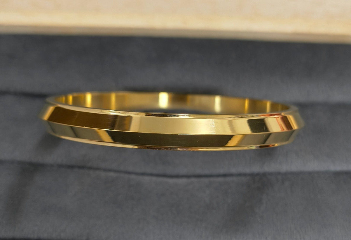 Antitarnish 18K Gold Plated Heavy Punjabi Kada Bracelet