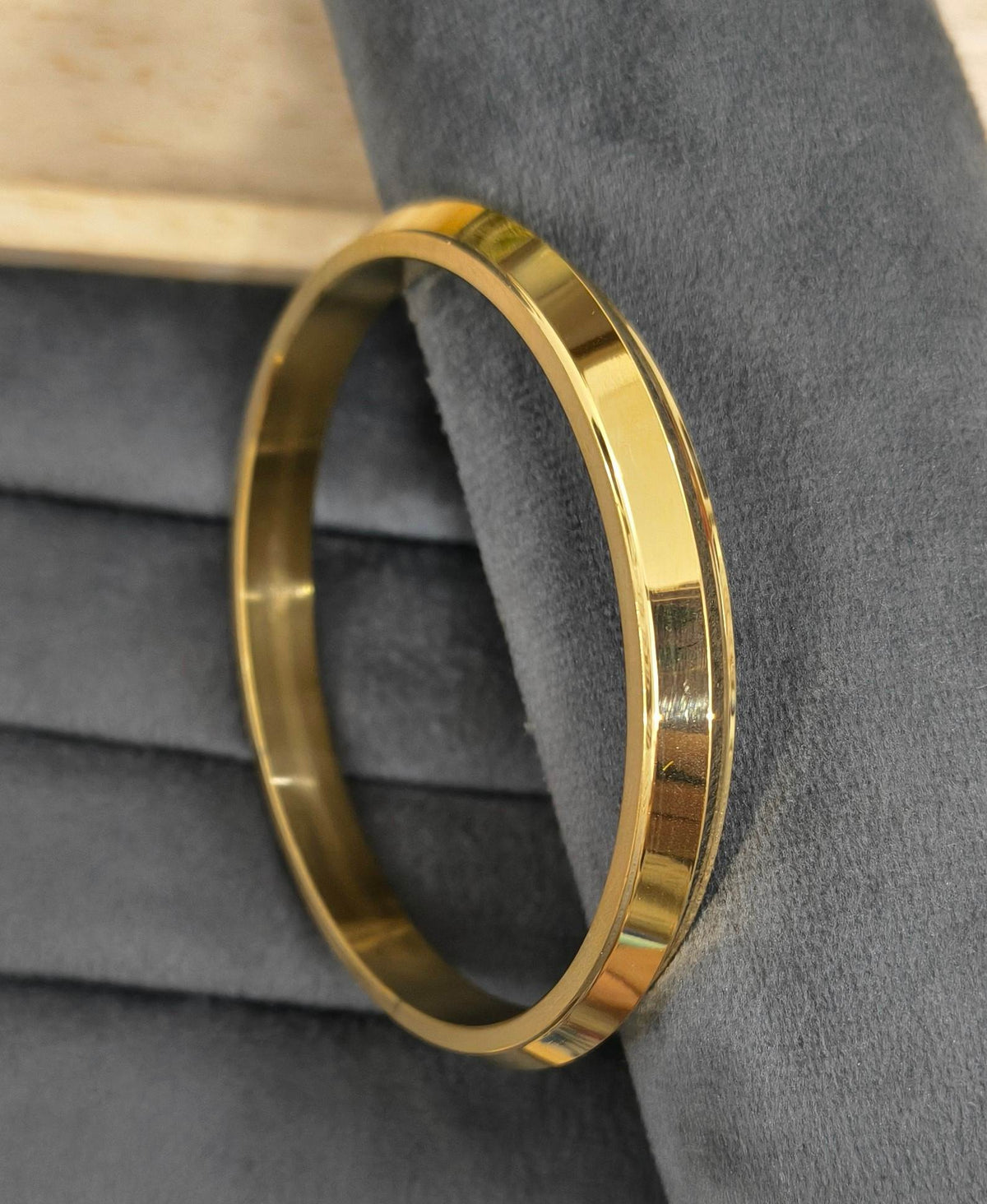 Antitarnish 18K Gold Plated Heavy Punjabi Kada Bracelet