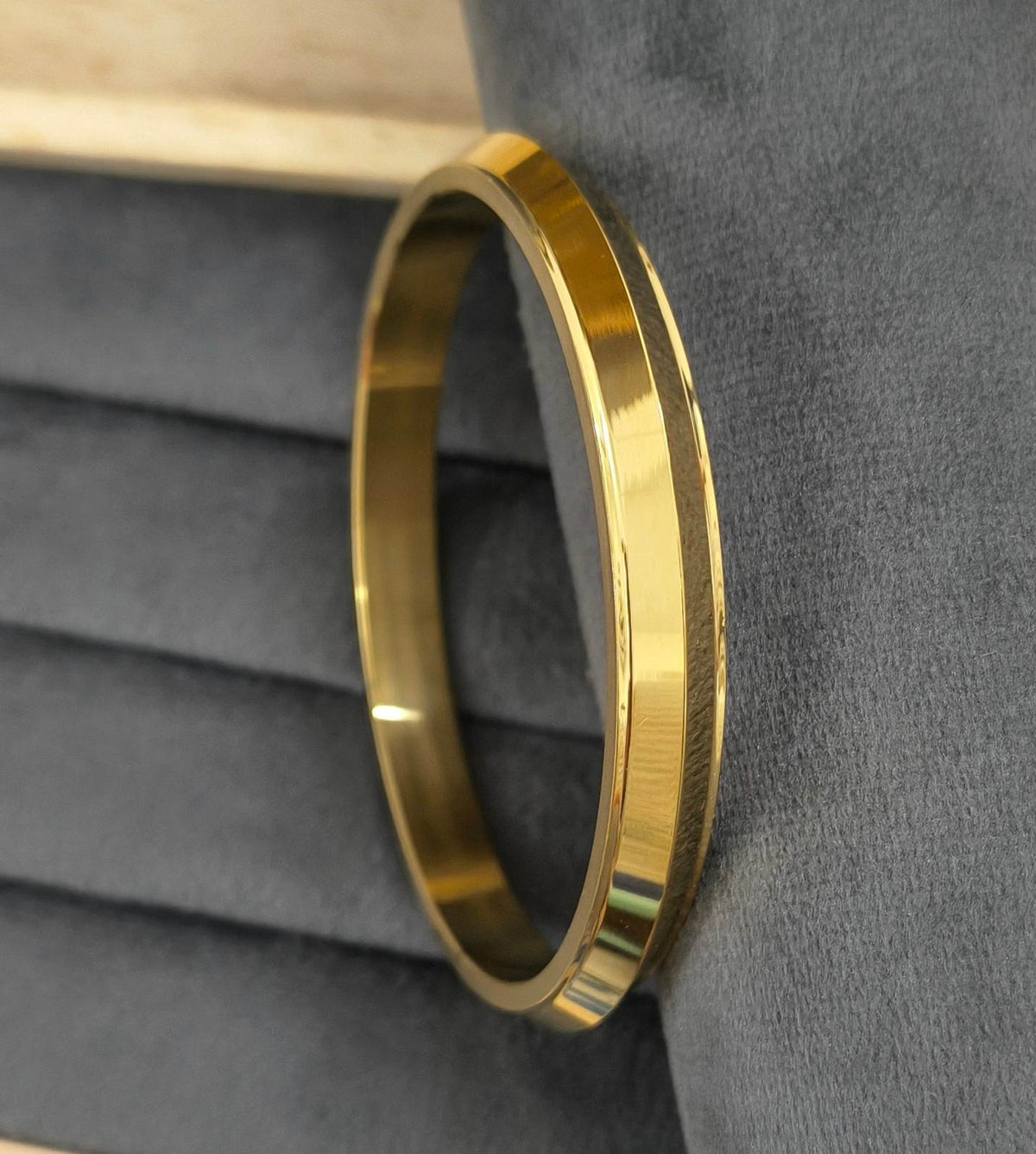Antitarnish 18K Gold Plated Heavy Punjabi Kada Bracelet