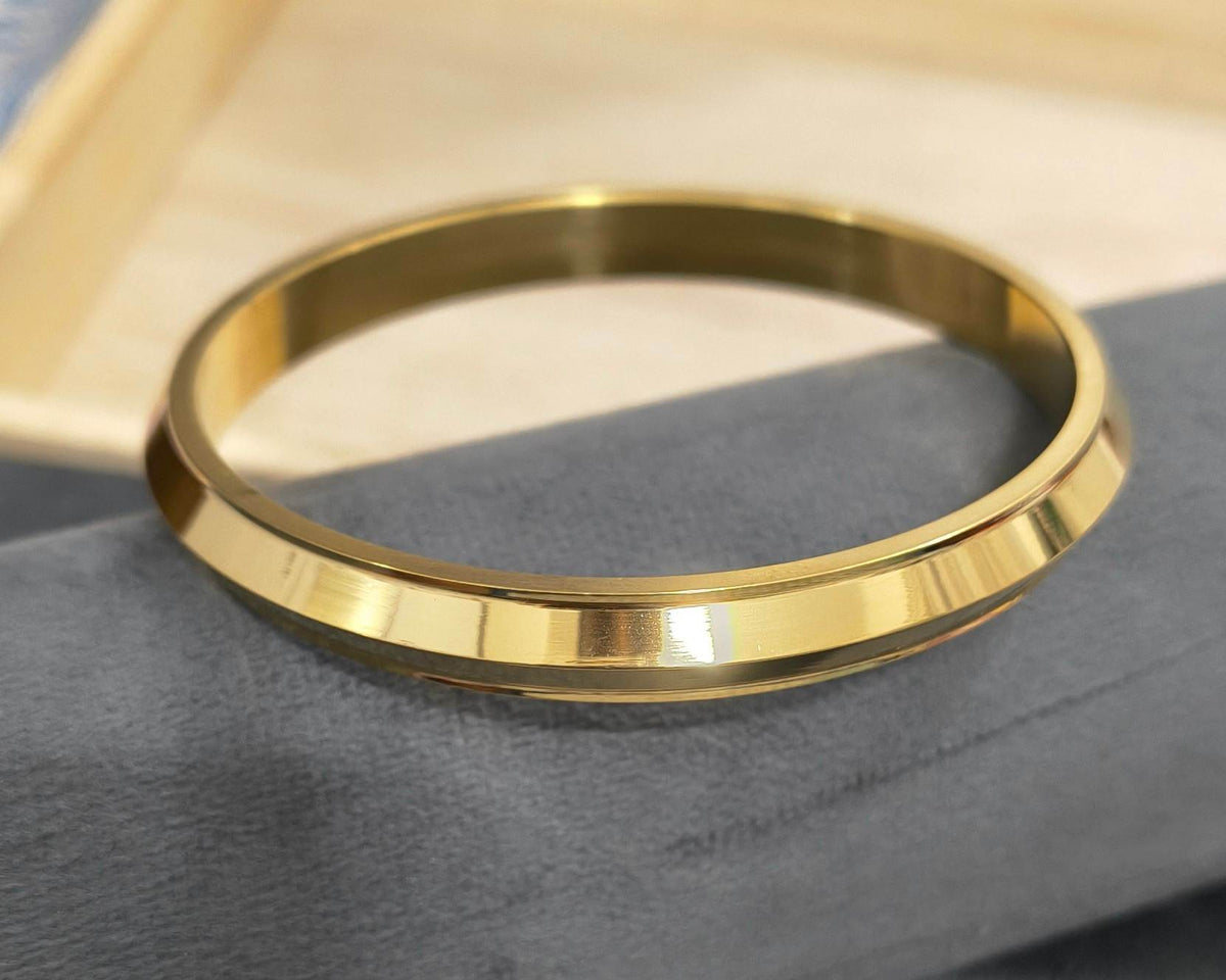 Antitarnish 18K Gold Plated Heavy Punjabi Kada Bracelet