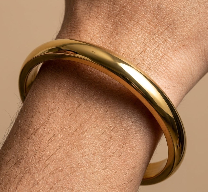 Antitarnish 18K Gold Plated Solid Plain Kada Bracelet