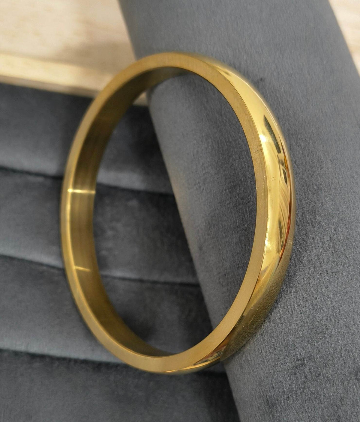 Antitarnish 18K Gold Plated Solid Plain Kada Bracelet