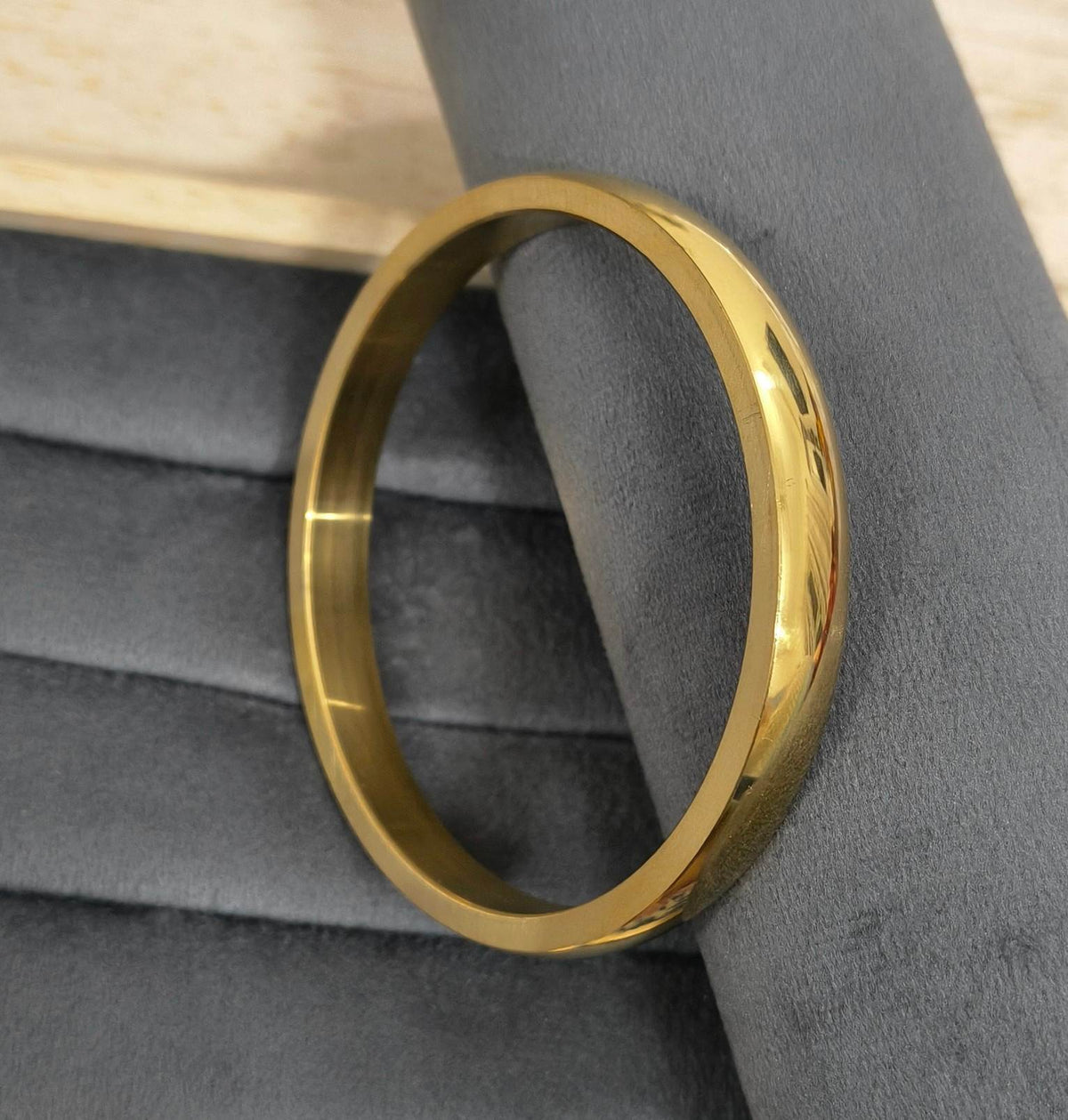 Antitarnish 18K Gold Plated Solid Plain Kada Bracelet