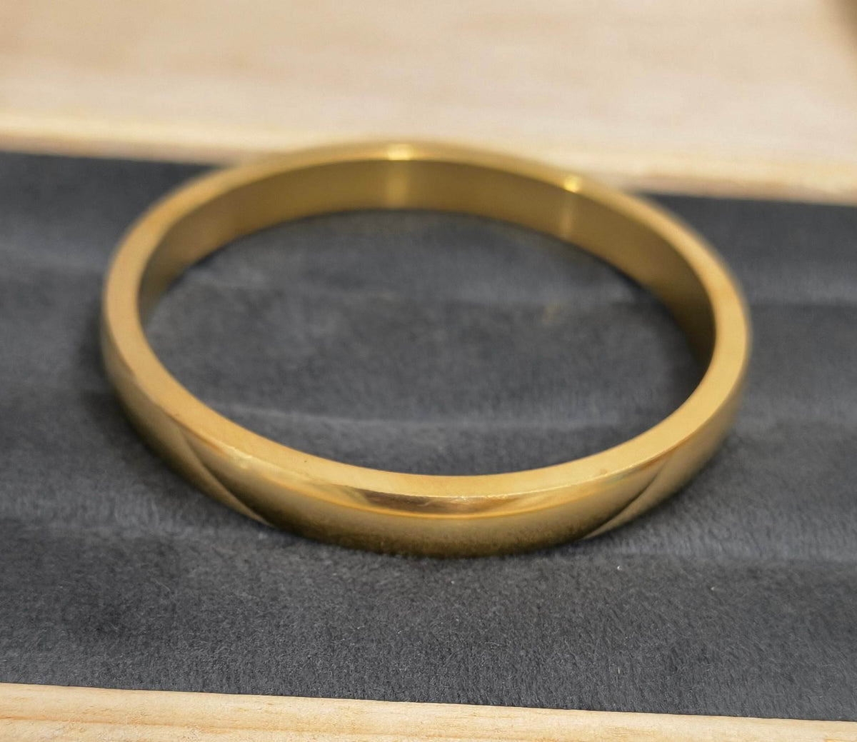 Antitarnish 18K Gold Plated Solid Plain Kada Bracelet
