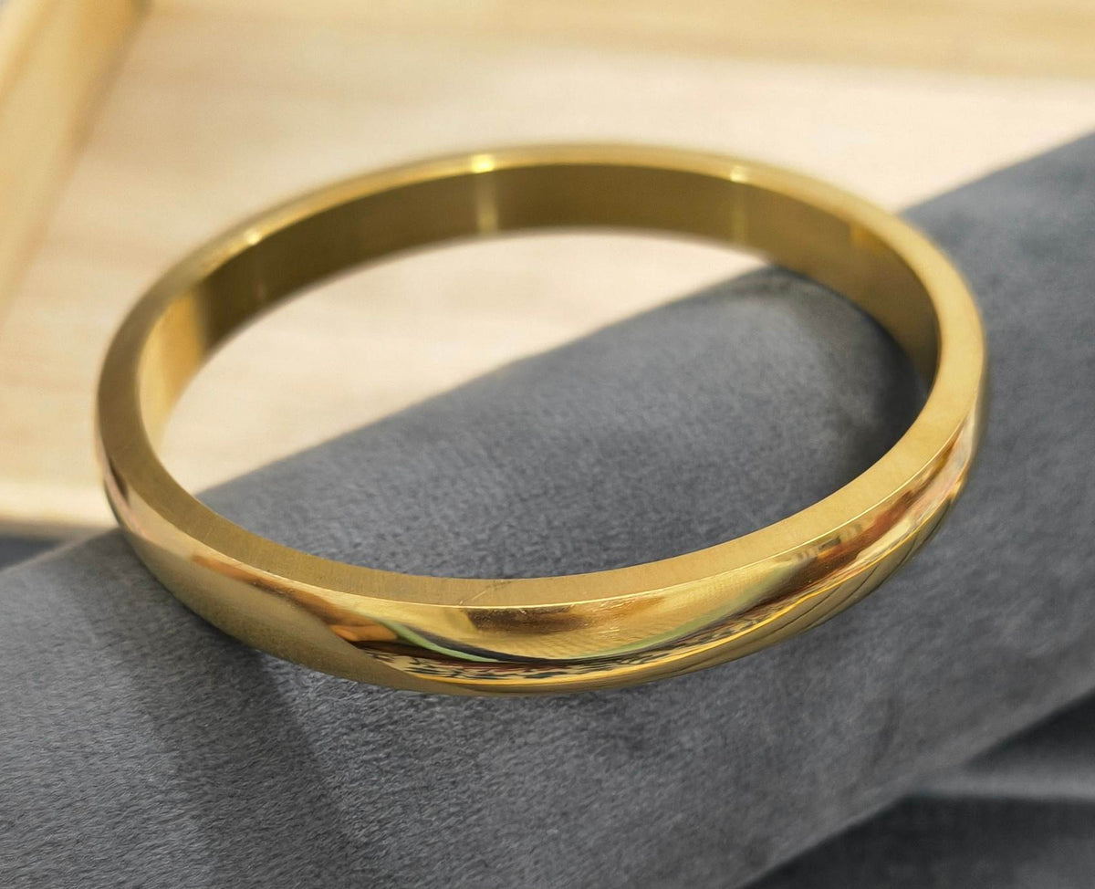 Antitarnish 18K Gold Plated Solid Plain Kada Bracelet