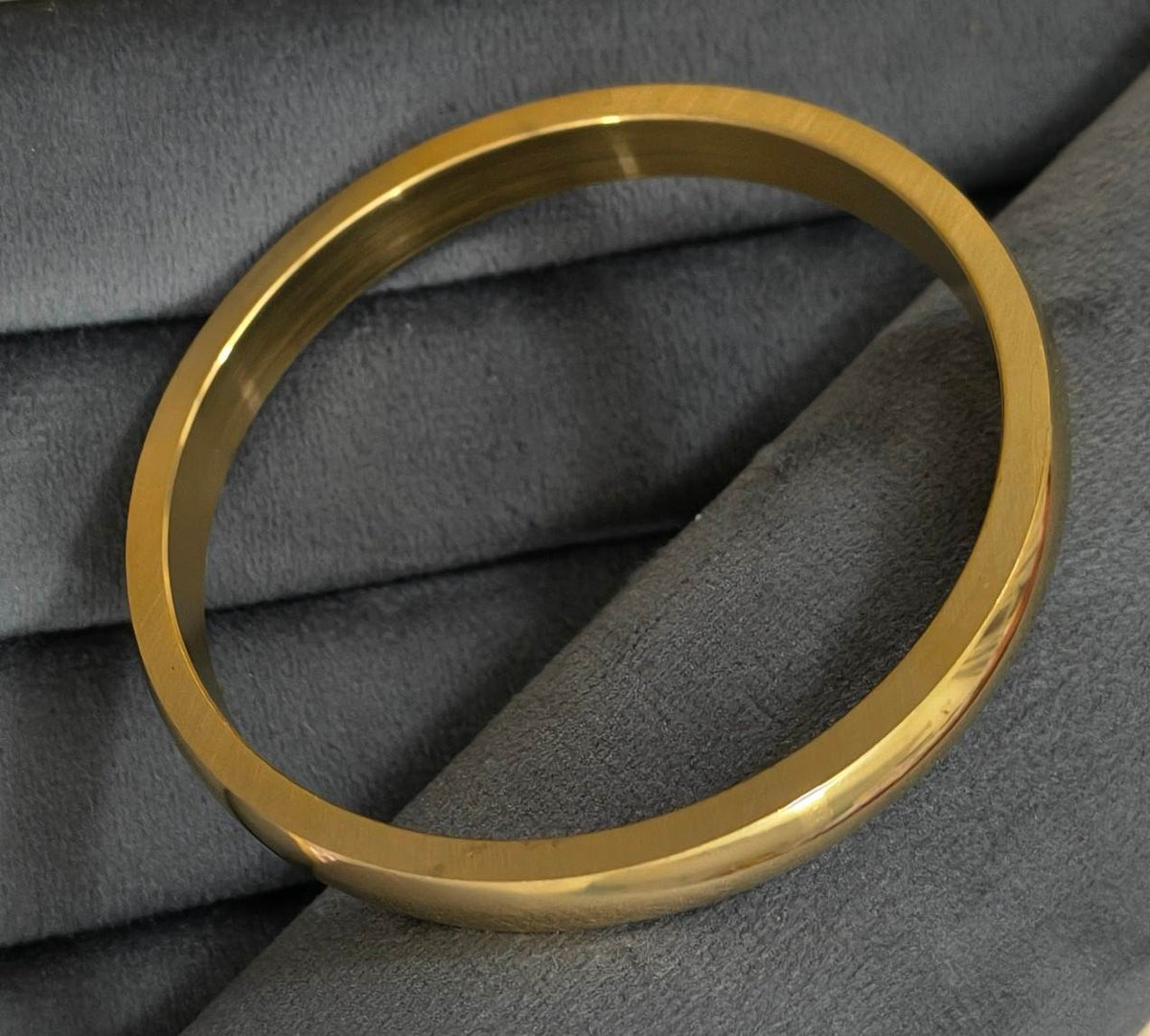 Antitarnish 18K Gold Plated Solid Plain Kada Bracelet