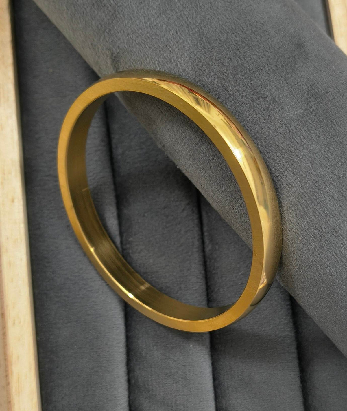 Antitarnish 18K Gold Plated Solid Plain Kada Bracelet