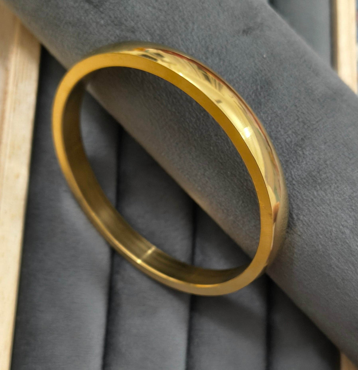 Antitarnish 18K Gold Plated Solid Plain Kada Bracelet