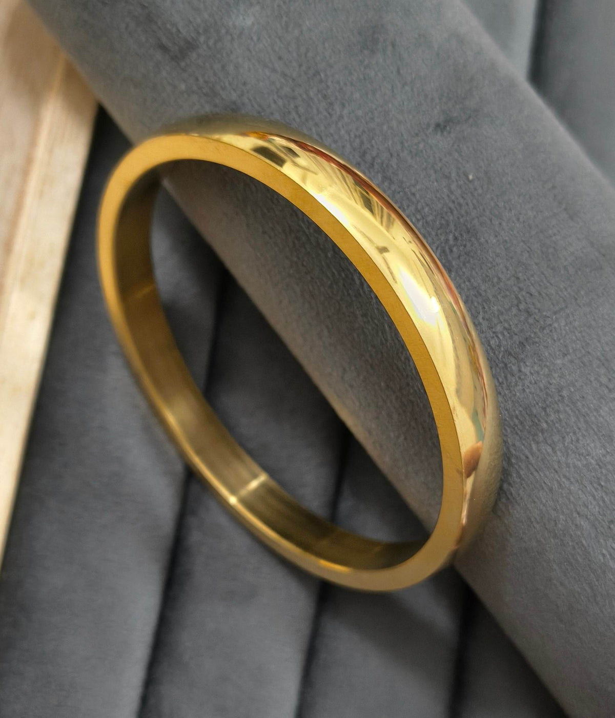 Antitarnish 18K Gold Plated Solid Plain Kada Bracelet