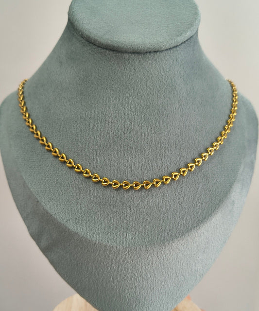 Antitarnish Baby Heart Link Chain Necklace 18K PVD Plated