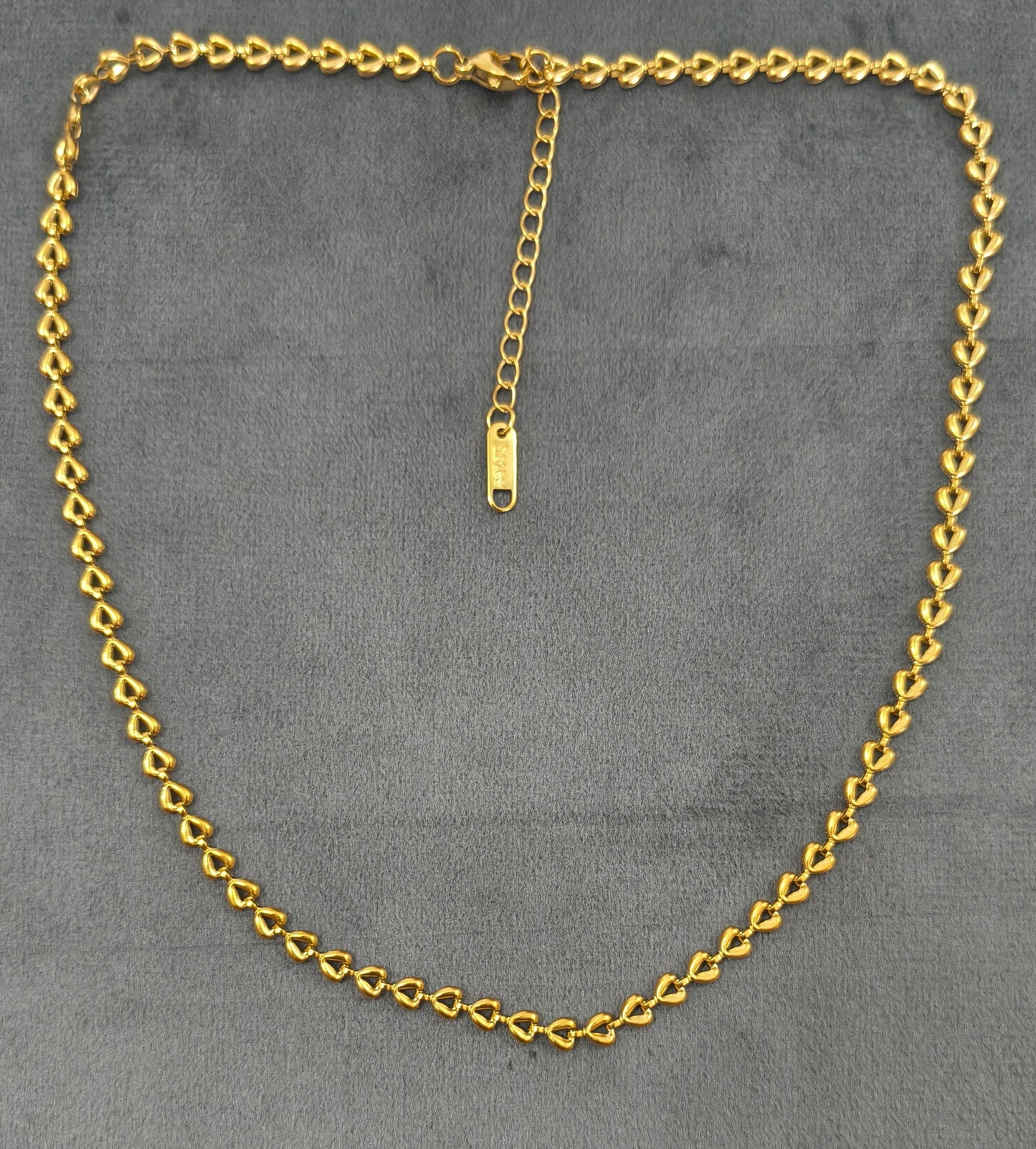 Antitarnish Baby Heart Link Chain Necklace 18K PVD Plated