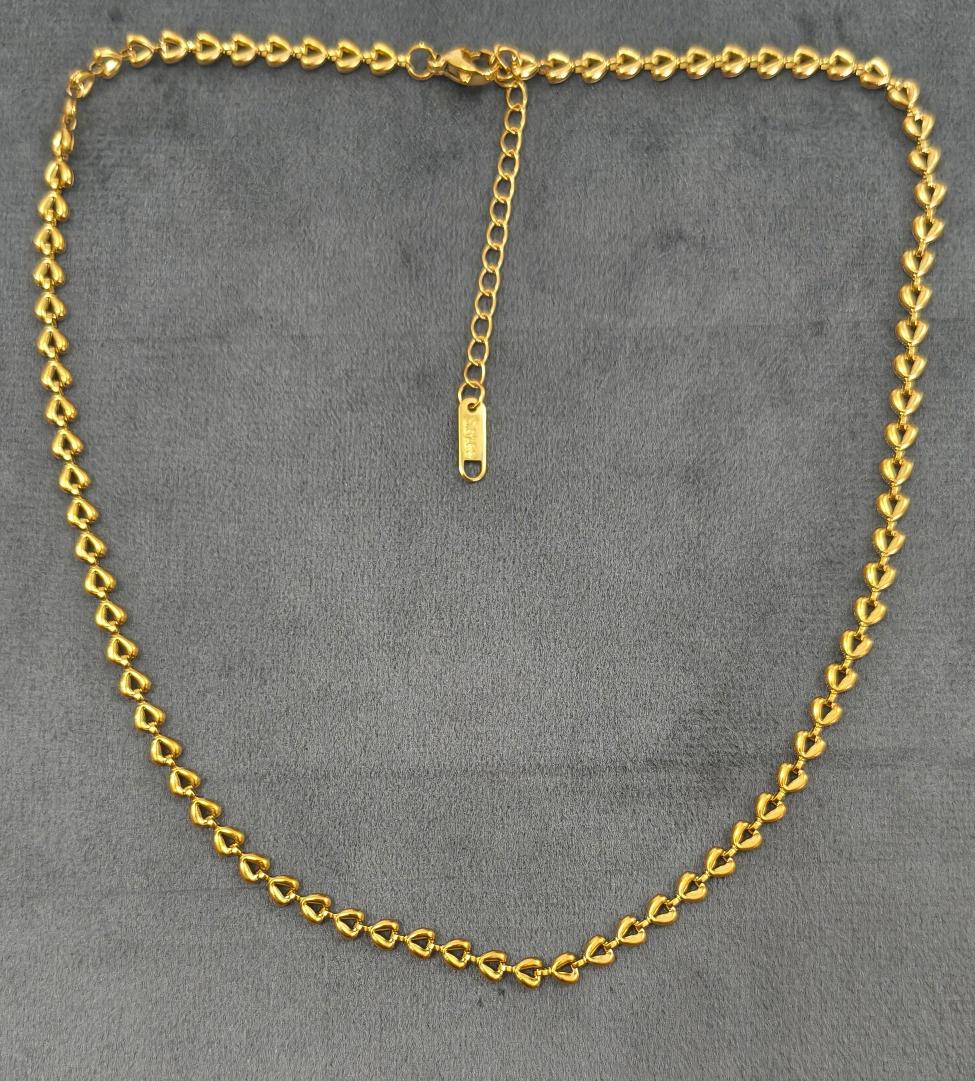 Antitarnish Baby Heart Link Chain Necklace 18K PVD Plated