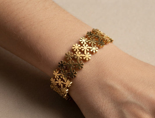 Antitarnish Babysize Floral Bunch Bracelet 18K Gold Plated