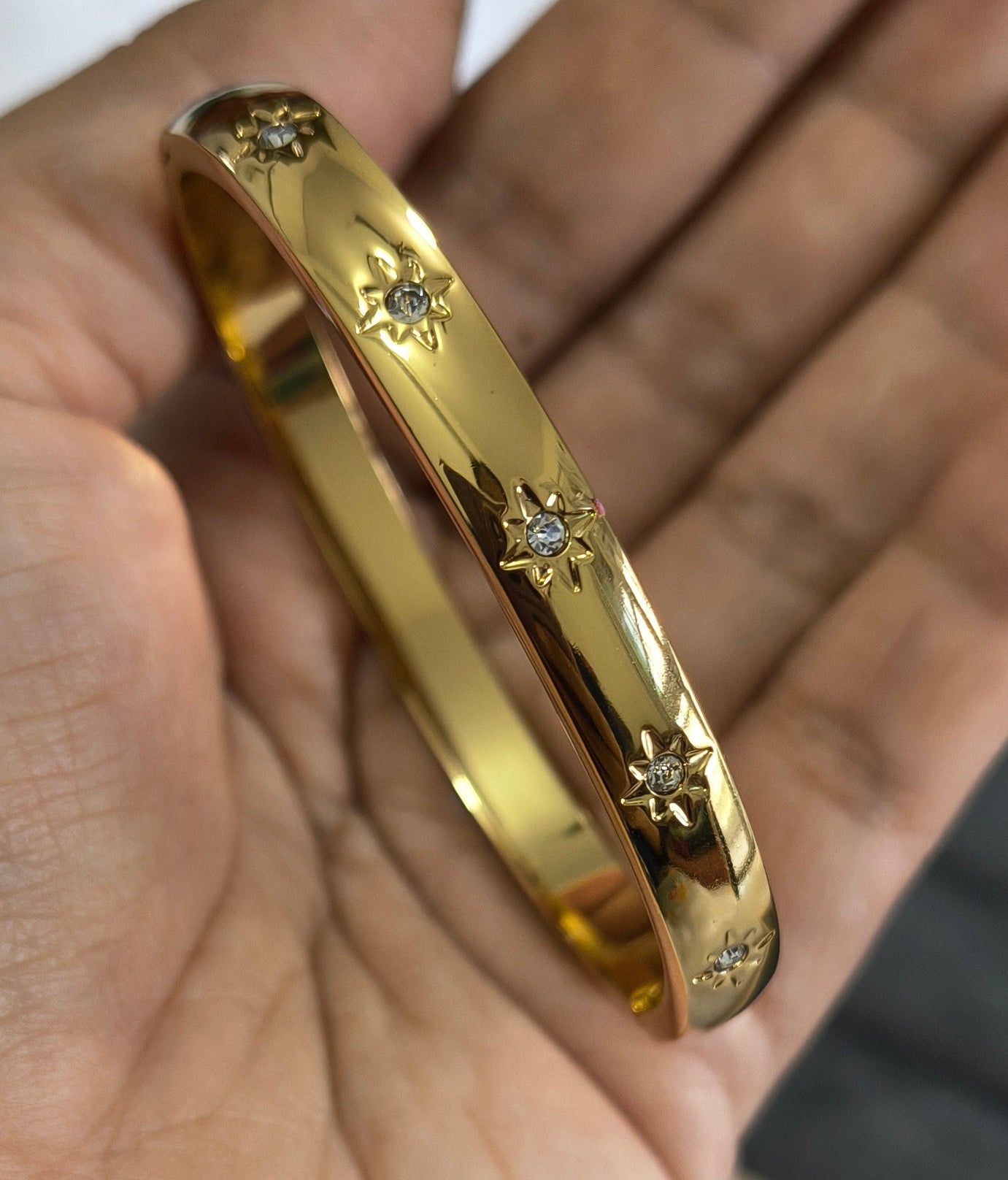 Antitarnish Babysize Shining Stars Bracelet 18K Gold Plated