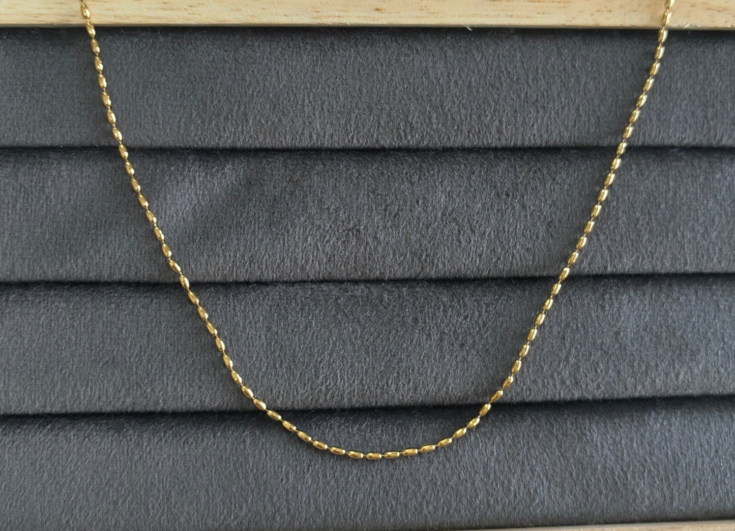 Antitarnish Dainty Beadwork Chain Necklace 18K PVD Plated
