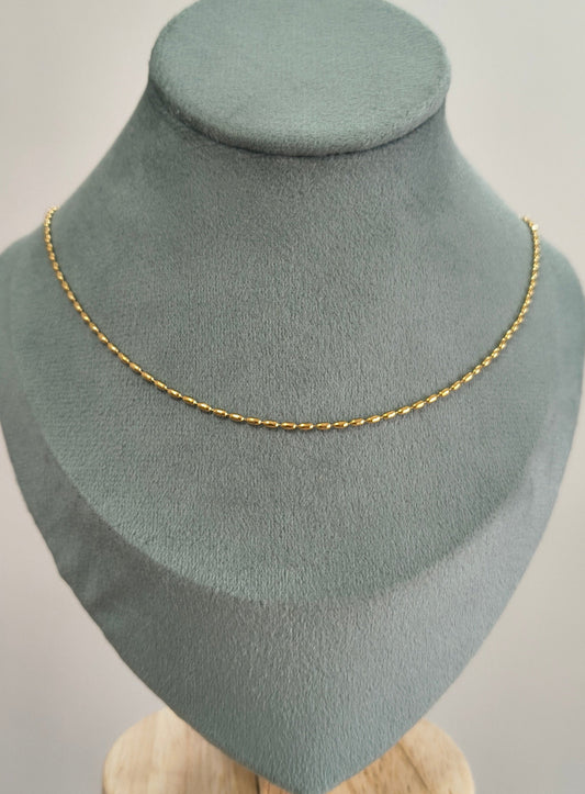 Antitarnish Dainty Beadwork Chain Necklace 18K PVD Plated