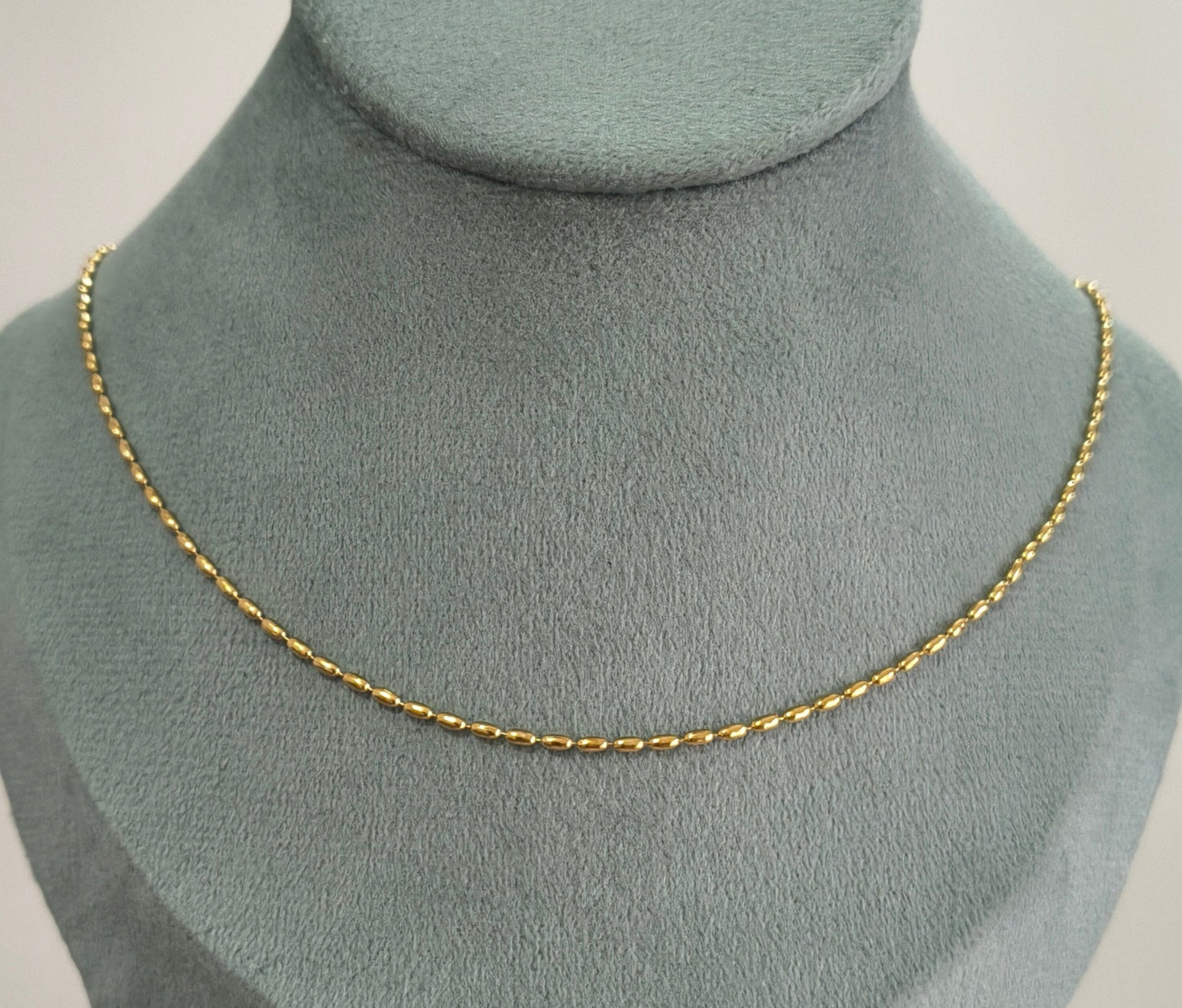 Antitarnish Dainty Beadwork Chain Necklace 18K PVD Plated