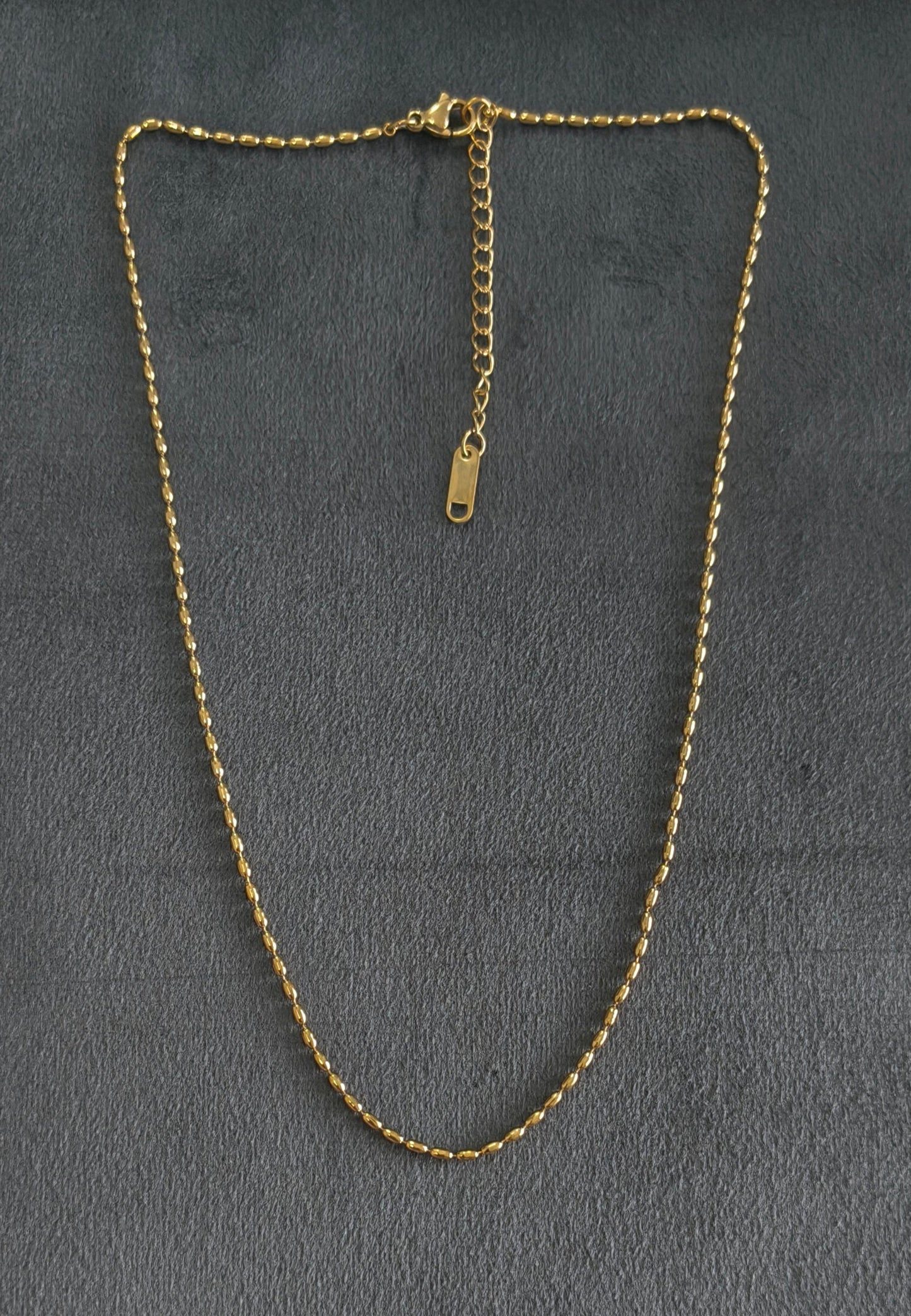Antitarnish Dainty Beadwork Chain Necklace 18K PVD Plated