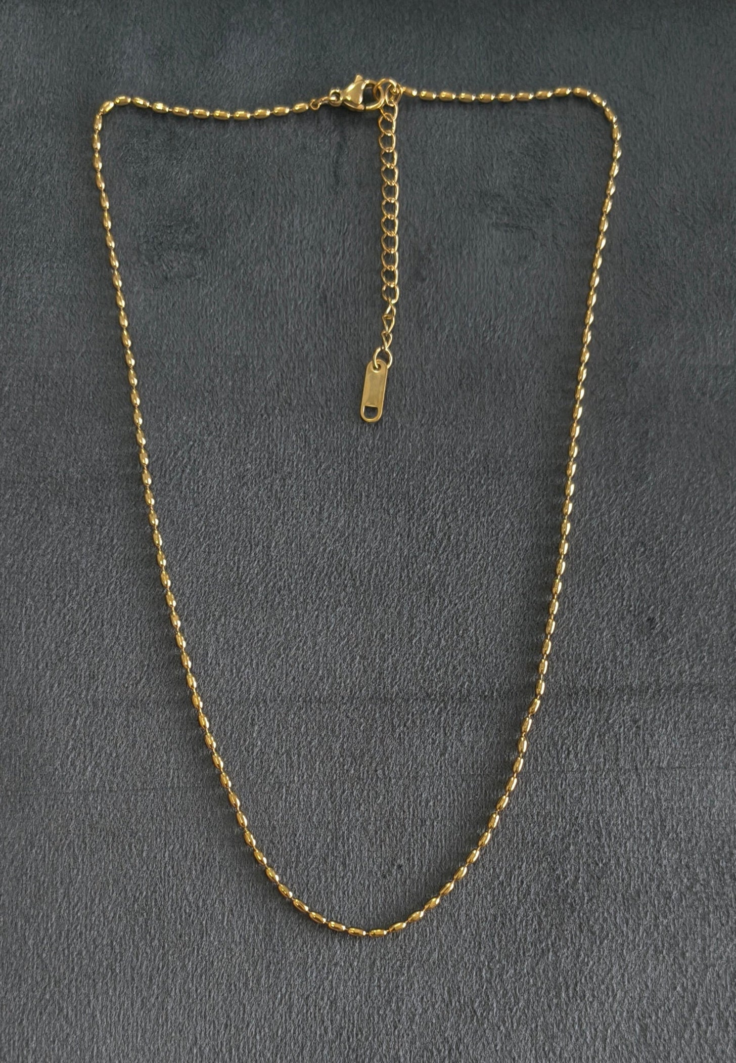 Antitarnish Dainty Beadwork Chain Necklace 18K PVD Plated