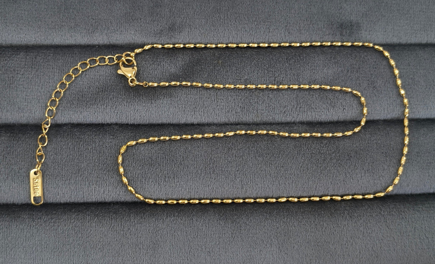 Antitarnish Dainty Beadwork Chain Necklace 18K PVD Plated