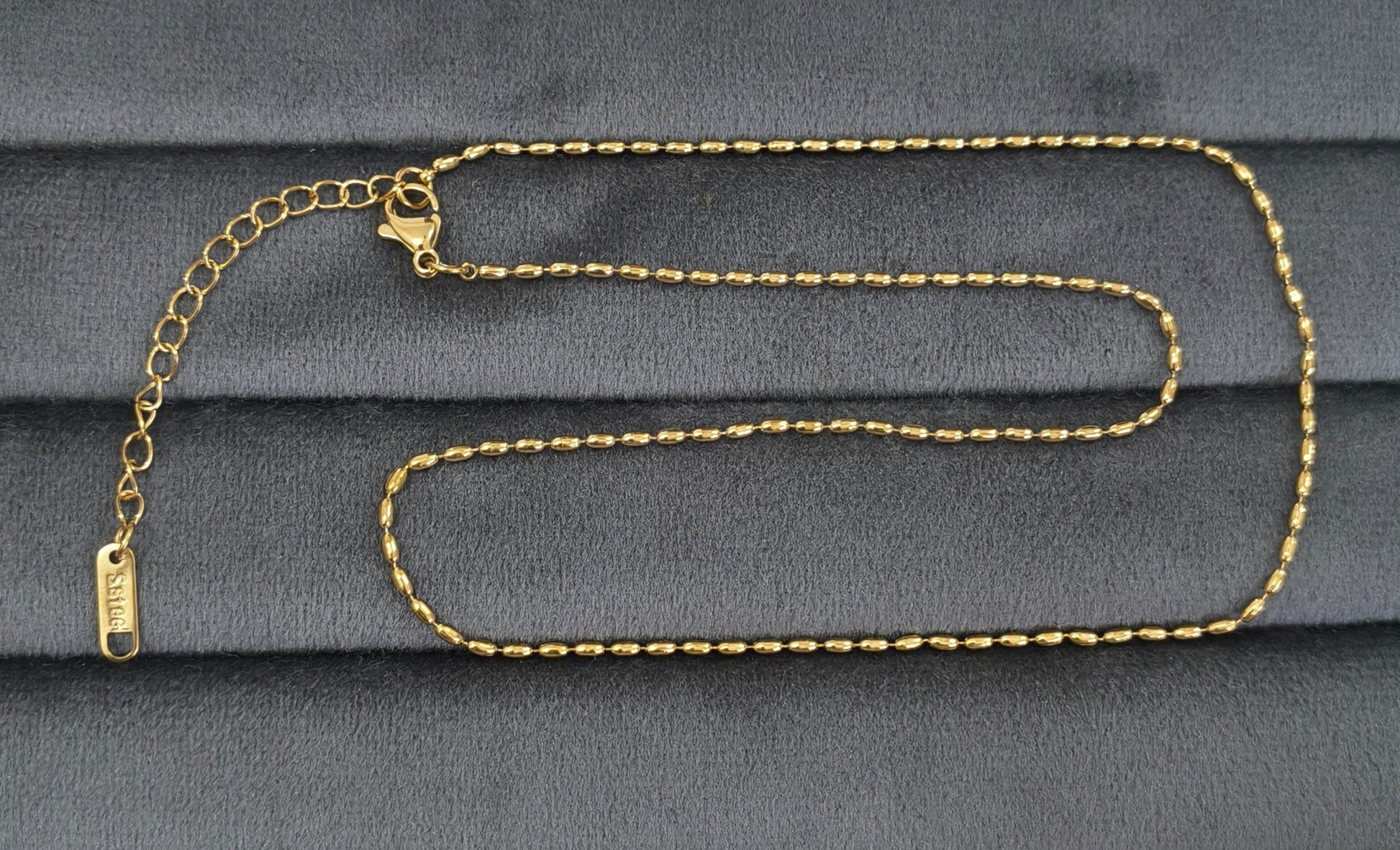 Antitarnish Dainty Beadwork Chain Necklace 18K PVD Plated