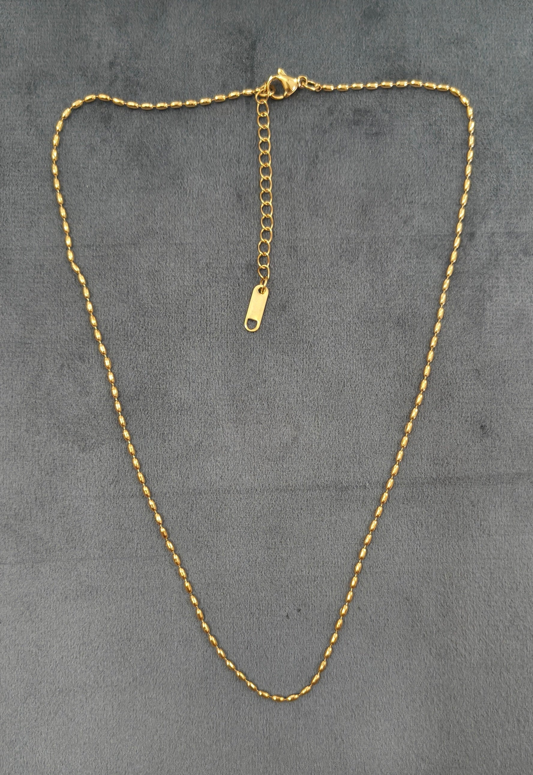Antitarnish Dainty Beadwork Chain Necklace 18K PVD Plated