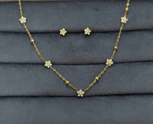 Antitarnish Dainty Golden Star Necklace 18K Gold Plated