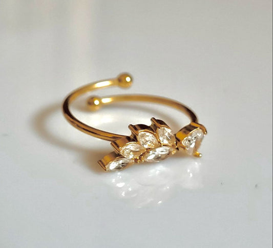 Antitarnish Dainty Heart Solitaire Ring 18K Gold Plated