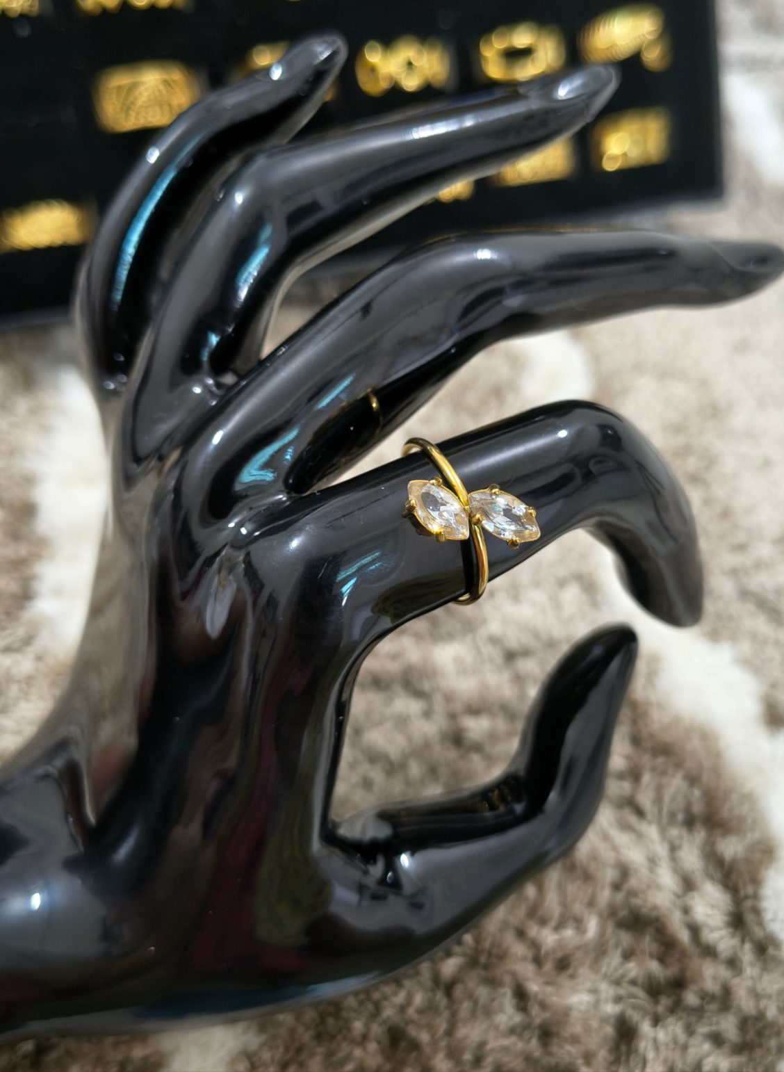 Antitarnish Dainty Solitaire Ring 18K Gold Plated