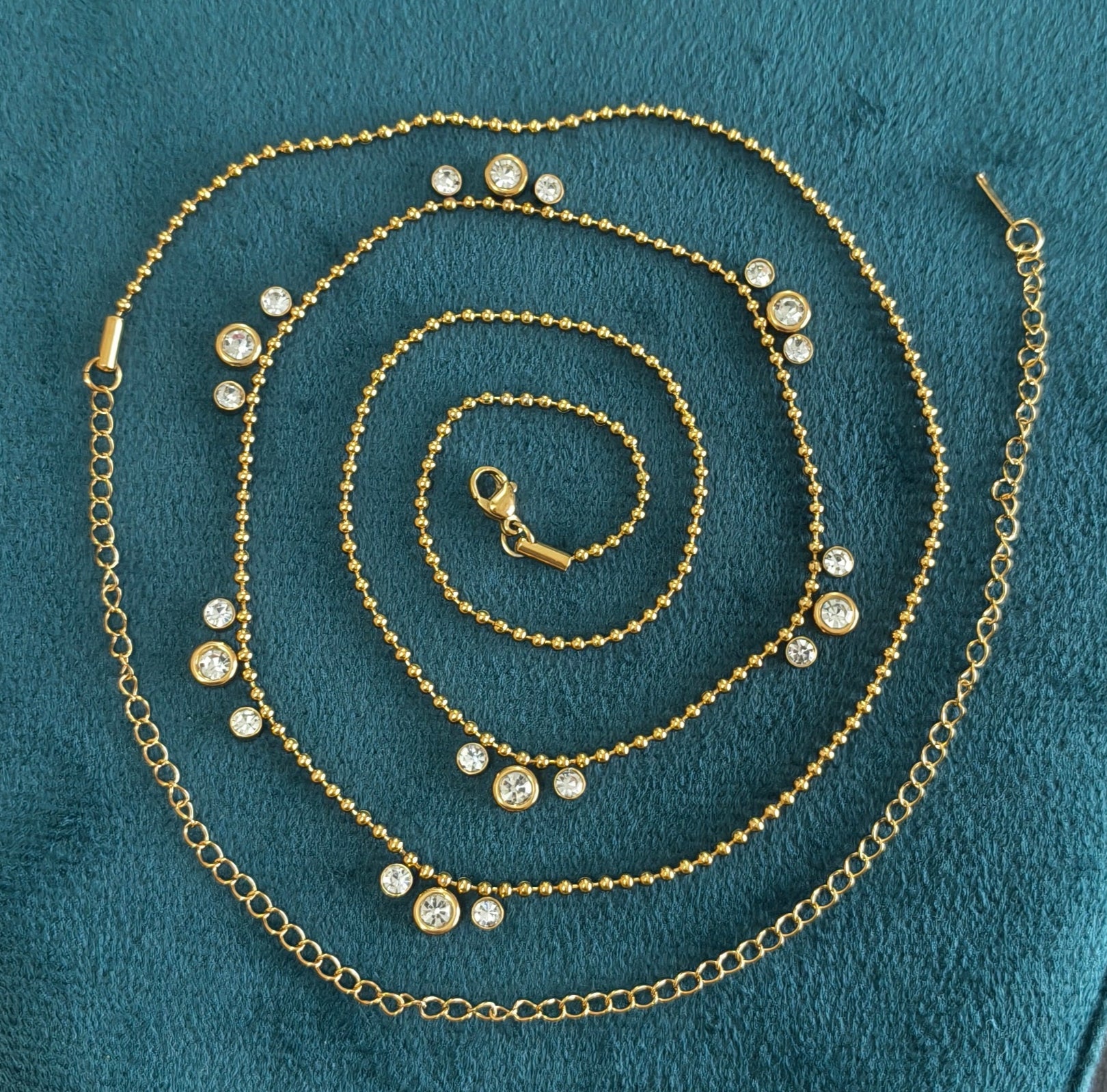 Antitarnish Dazzling Beads Waist Chain 18K Gold Plated