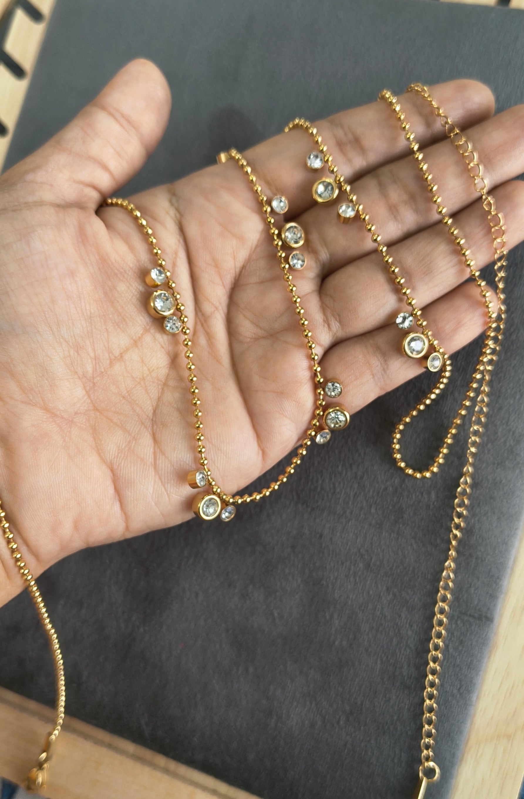 Antitarnish Dazzling Beads Waist Chain 18K Gold Plated