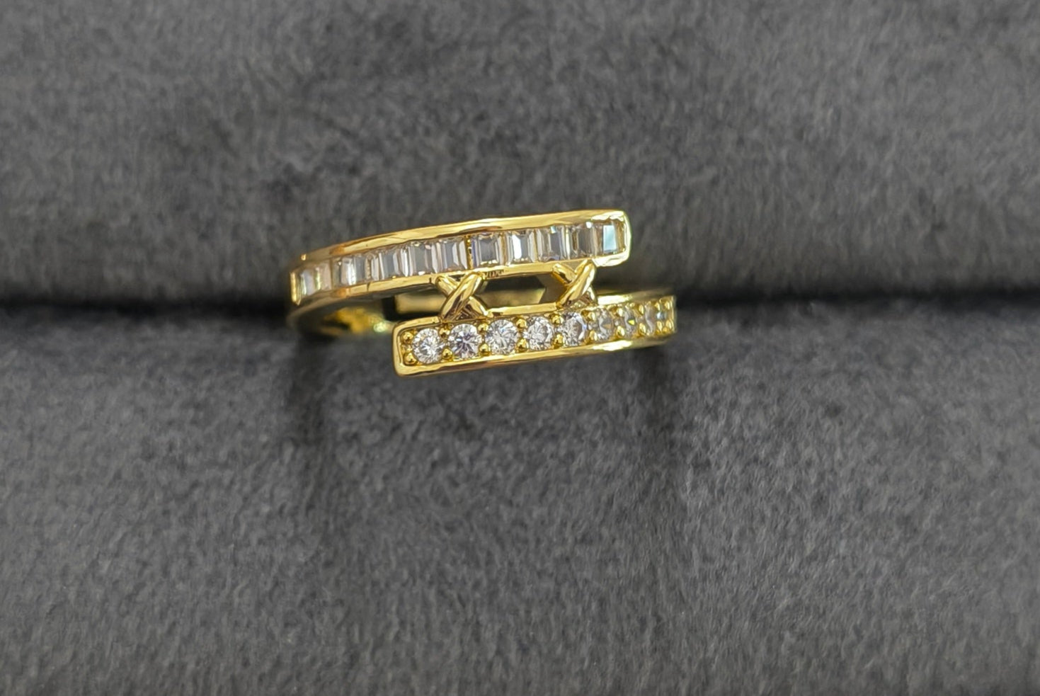 Antitarnish Dazzling Princess Ring 18K Gold Plated